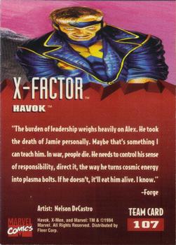 1995 Fleer Ultra X-Men #107 Havok Back