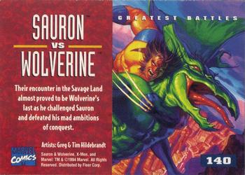 1995 Fleer Ultra X-Men #140 Sauron vs. Wolverine Back