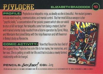 1995 Ultra X-Men Chromium #10 Psylocke Back