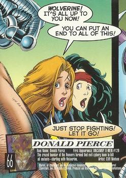 1996 Ultra X-Men Wolverine #66 Donald Pierce Back