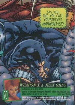 1996 Ultra X-Men Wolverine #90 Weapon X & Jean Grey Back