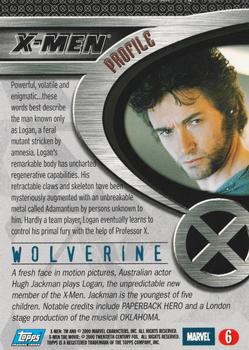 2000 Topps X-Men The Movie #6 Wolverine Back