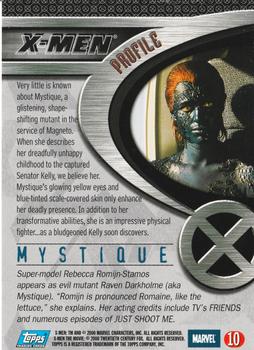 2000 Topps X-Men The Movie #10 Mystique Back
