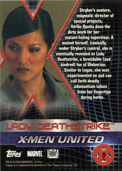 2003 Topps X2: X-Men United #9 Lady Deathstrike Back
