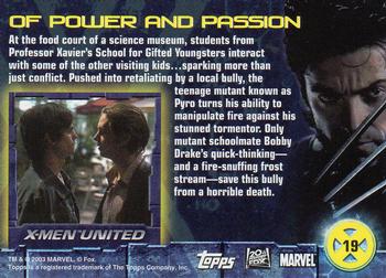 2003 Topps X2: X-Men United #19 Of Power and Passion Back