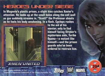 2003 Topps X2: X-Men United #29 Heroes Under Siege Back