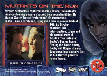 2003 Topps X2: X-Men United #38 Mutants on the Run Back