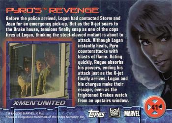 2003 Topps X2: X-Men United #41 Pyro's Revenge Back
