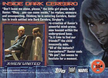 2003 Topps X2: X-Men United #50 Inside Dark Cerebro Back
