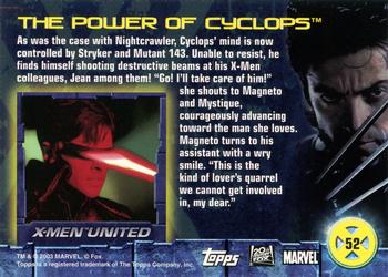 2003 Topps X2: X-Men United #52 The Power of Cyclops Back