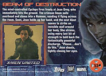 2003 Topps X2: X-Men United #53 Beam of Destruction Back