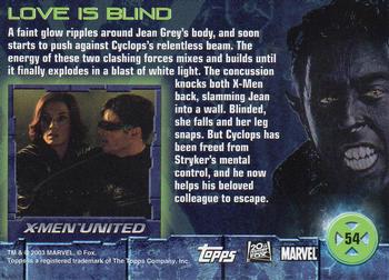 2003 Topps X2: X-Men United #54 Love Is Blind Back