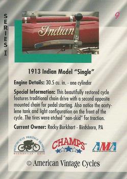 1992-93 Champs American Vintage Cycles #9 1913 Indian Model 
