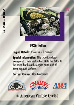 1992-93 Champs American Vintage Cycles #16 1936 Indian Back