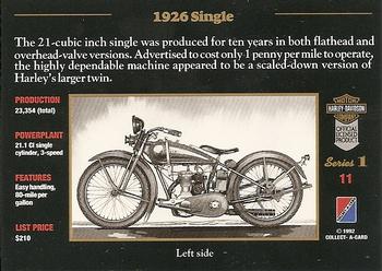 1992-93 Collect-A-Card Harley Davidson #11 1926 Flathead Single Back