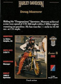 1992-93 Collect-A-Card Harley Davidson #292 Doug Morrow Back