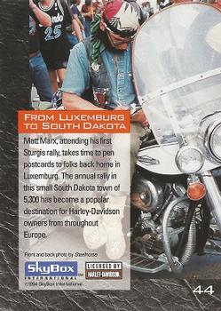 1994 SkyBox Harley-Davidson #44 From Luxemburg to South Dakota Back