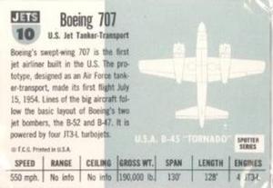 1956 Topps Jets (R707-1) #10 Boeing 707 Back