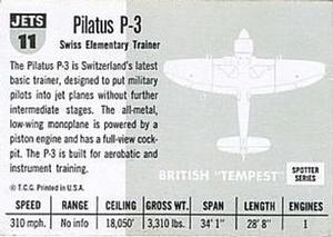 1956 Topps Jets (R707-1) #11 Pilatus P-3 Back