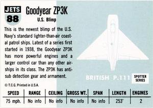 1956 Topps Jets (R707-1) #88 Goodyear ZP3K               U.S. blimp Back