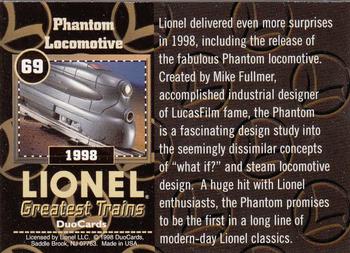 1998 DuoCards Lionel Greatest Trains #69 1998  Phantom Locomotive Back