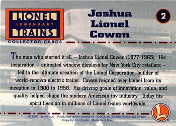 1997 DuoCards Lionel Legendary Trains #2 Joshua Lionel Cowen Back