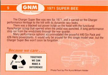 1992 GNM Sportscards Rapid Transit System #9 1971 Super Bee Back