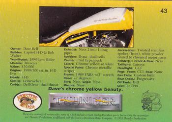 1993 Collector's Edge Thunder Custom Motorcycles #43 Dave's chrome yellow beauty. Back