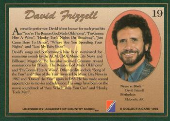 1992 Collect-A-Card Country Classics #19 David Frizzell Back