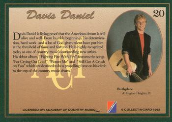 1992 Collect-A-Card Country Classics #20 Davis Daniel Back
