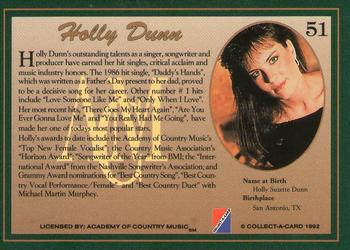 1992 Collect-A-Card Country Classics #51 Holly Dunn Back