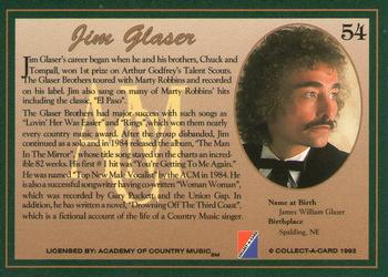 1992 Collect-A-Card Country Classics #54 Jim Glaser Back