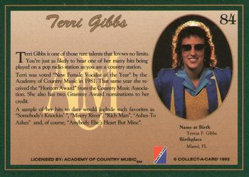 1992 Collect-A-Card Country Classics #84 Terri Gibbs Back