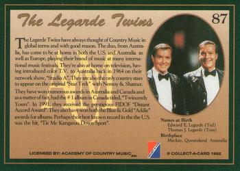 1992 Collect-A-Card Country Classics #87 The LeGarde Twins Back