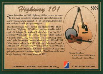 1992 Collect-A-Card Country Classics #96 Highway 101 Back