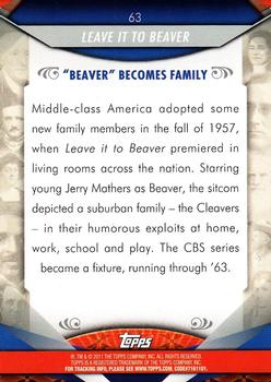 2011 Topps American Pie #63 Leave it to Beaver Back