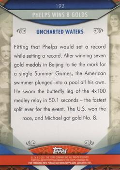 2011 Topps American Pie #192 Michael Phelps wins 8 Golds Back