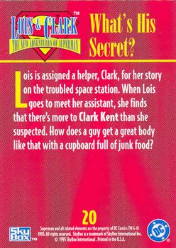 1995 SkyBox Lois & Clark #20 What's His Secret? Back