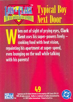 1995 SkyBox Lois & Clark #49 Typical Boy Next Door Back