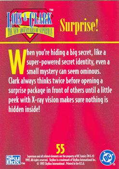 1995 SkyBox Lois & Clark #55 Surprise! Back
