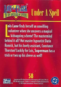 1995 SkyBox Lois & Clark #58 Under a Spell Back