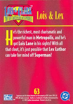 1995 SkyBox Lois & Clark #63 Lois & Lex Back
