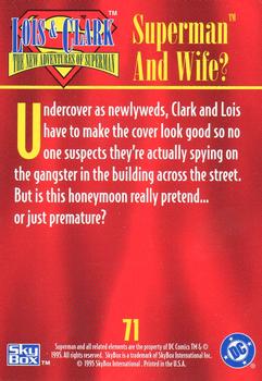 1995 SkyBox Lois & Clark #71 Superman and Wife? Back