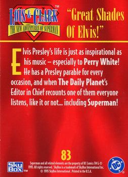 1995 SkyBox Lois & Clark #83 Great Shades of Elvis! Back
