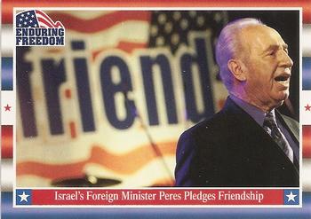 2001 Topps Enduring Freedom #12 Israel's Foreign Minister Peres Pledges Friendship Front