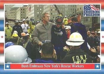 2001 Topps Enduring Freedom #6 Bush Embraces New York's Rescue Workers Front