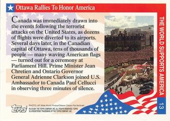 2001 Topps Enduring Freedom #13 Ottawa Rallies To Honor America Back