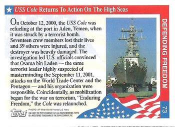 2001 Topps Enduring Freedom #73 USS Cole Returns To Action On The High Seas Back