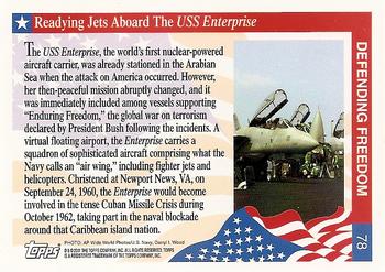 2001 Topps Enduring Freedom #78 Readying Jets Aboard The USS Enterprise Back