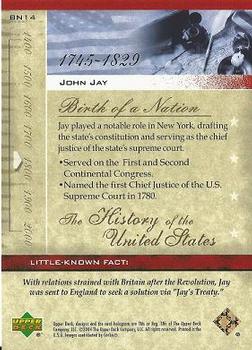 2004 Upper Deck History of the United States #BN14 John Jay Back